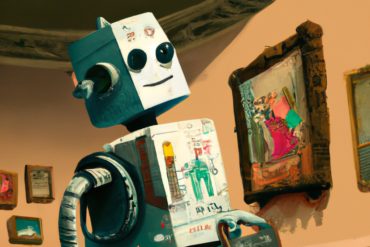 DALL·E visits an art museum, digital illustration