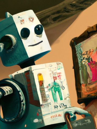 DALL·E visits an art museum, digital illustration
